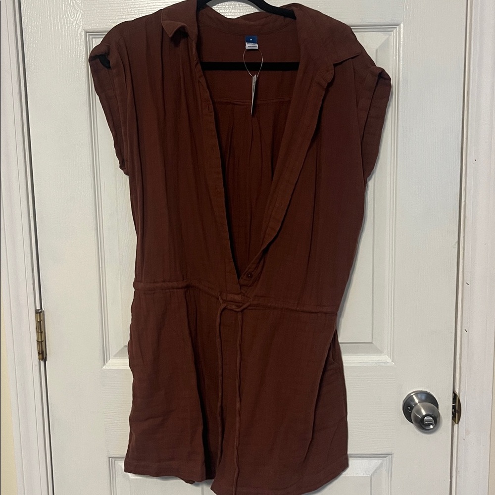 Old Navy Chestnut Short Sleeve Jumpsuit